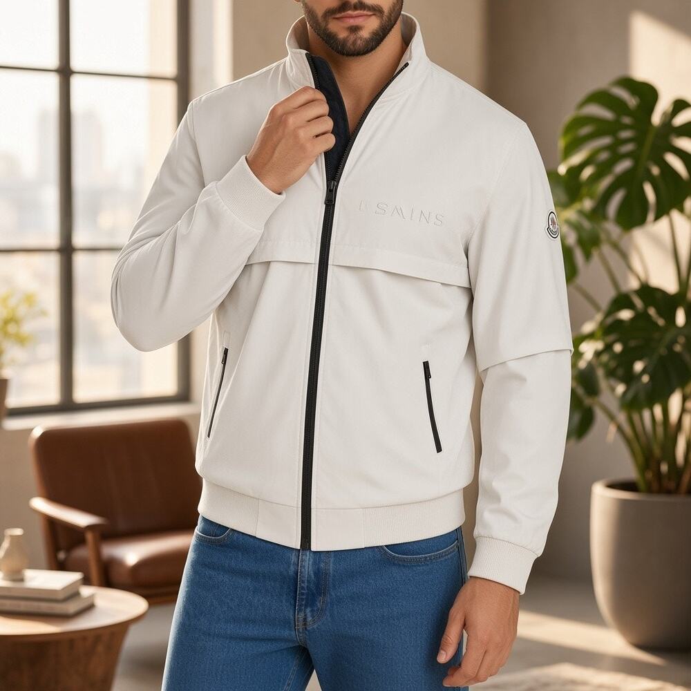 Tommy Hilfiger Men’s Tech Bomber Jacket – Size M – NWT – White (0009)